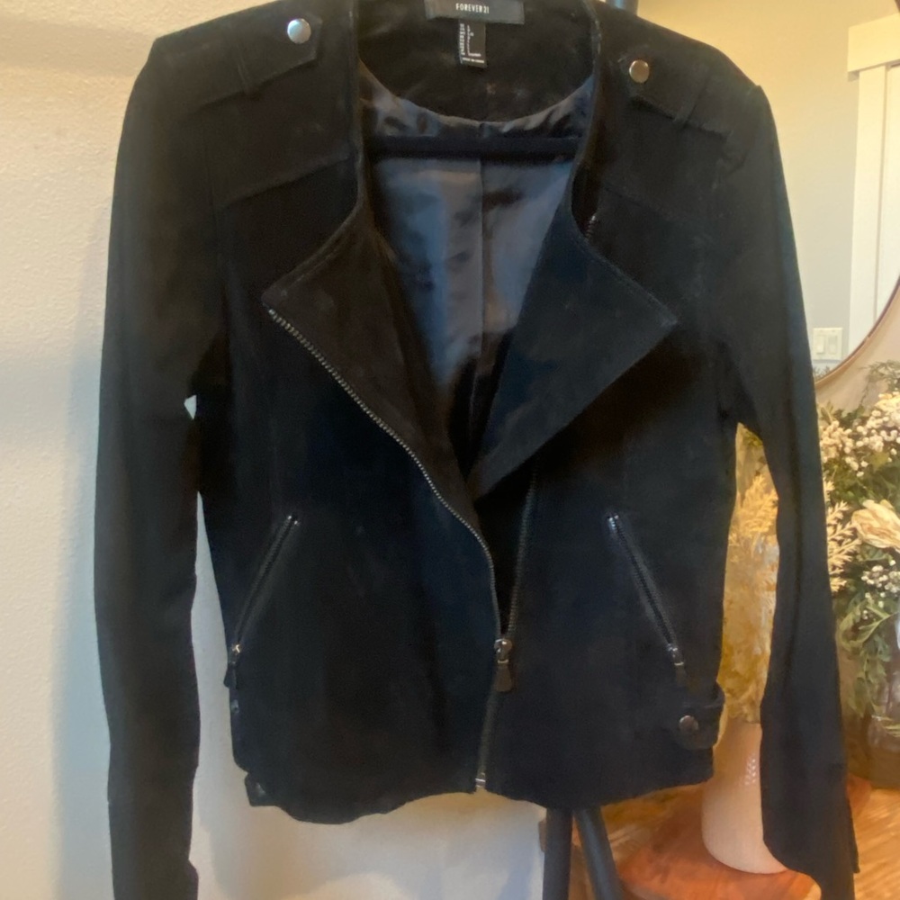 Forever 21 Black Leather Biker Jacket
